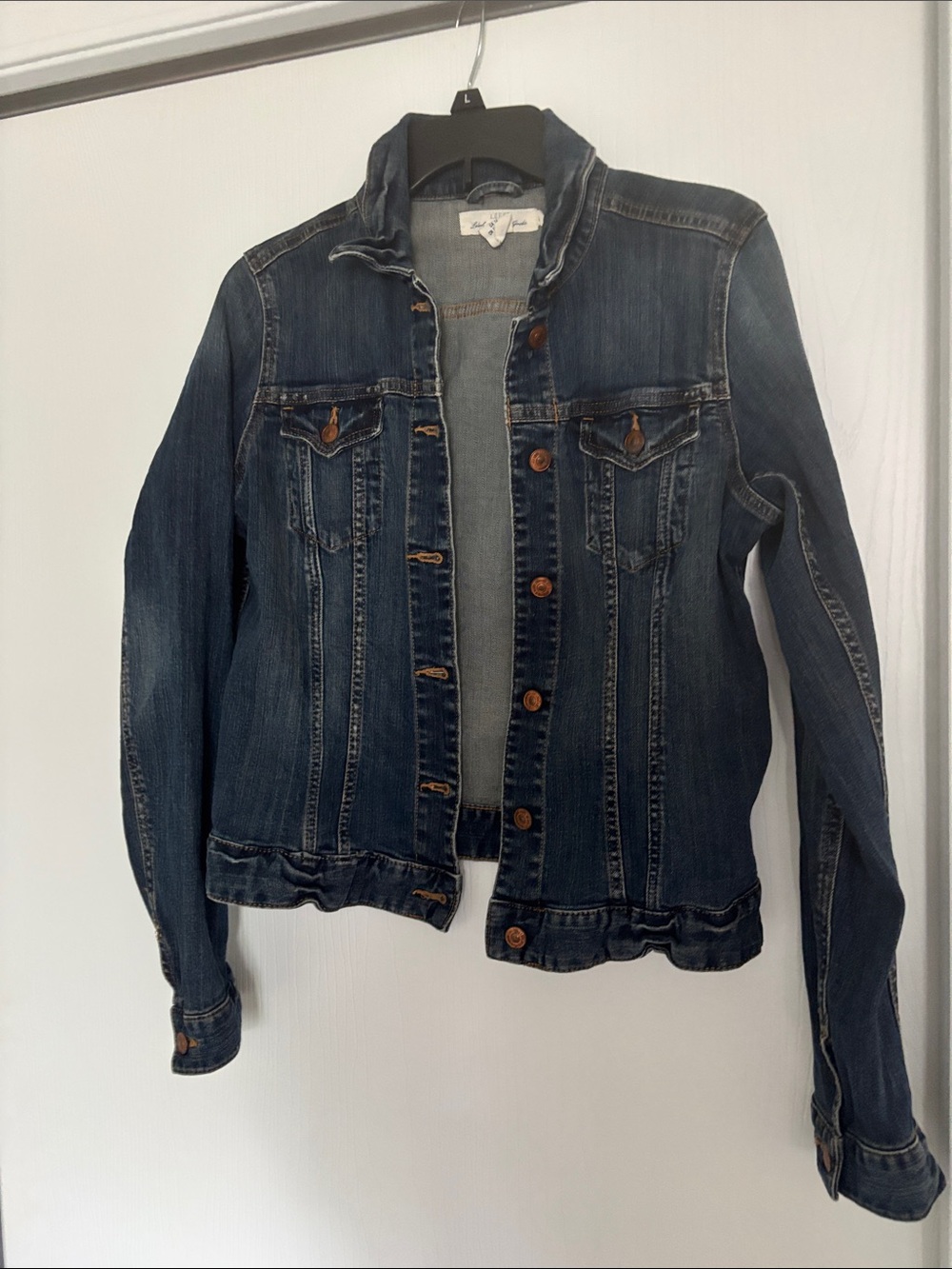 Classic Women's Dark Blue Denim Jacket - Label of Graded Goods